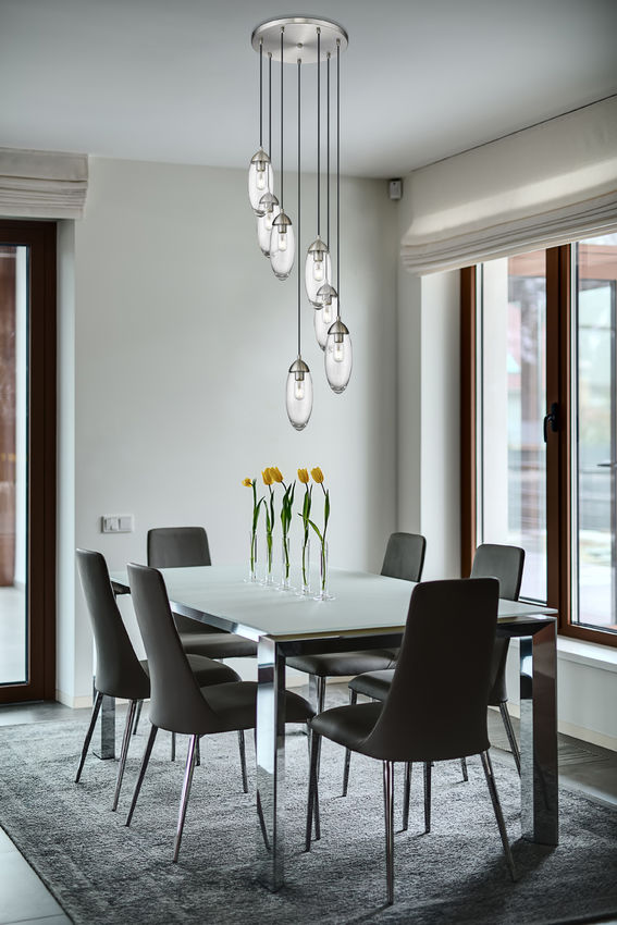 Z-Lite Arden 18" 7-Light Brushed Nickel Steel Clear Glass Shade Chandelier