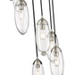 Z-Lite Arden 18" 7-Light Brushed Nickel Steel Clear Glass Shade Chandelier