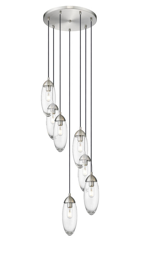 Z-Lite Arden 18" 7-Light Brushed Nickel Steel Clear Glass Shade Chandelier