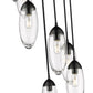 Z-Lite Arden 18" 7-Light Matte Black Steel Clear Glass Shade Chandelier