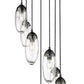 Z-Lite Arden 18" 7-Light Matte Black Steel Clear Glass Shade Chandelier