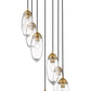 Z-Lite Arden 18" 7-Light Rubbed Brass Steel Clear Glass Shade Chandelier