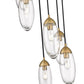 Z-Lite Arden 18" 7-Light Rubbed Brass Steel Clear Glass Shade Chandelier