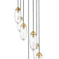 Z-Lite Arden 18" 7-Light Rubbed Brass Steel Clear Glass Shade Chandelier