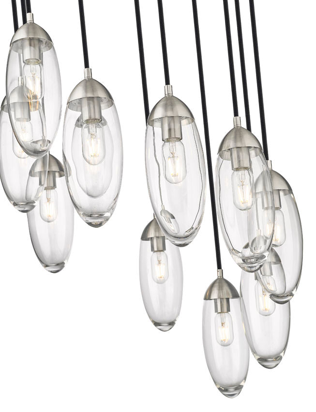 Z-Lite Arden 24" 11-Light Brushed Nickel Clear Glass Shade Chandelier