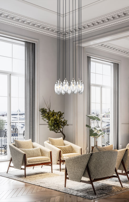 Z-Lite Arden 24" 11-Light Brushed Nickel Clear Glass Shade Chandelier