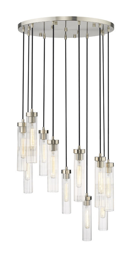 Z-Lite Arden 24" 11-Light Brushed Nickel Steel Clear Glass Shade Chandelier