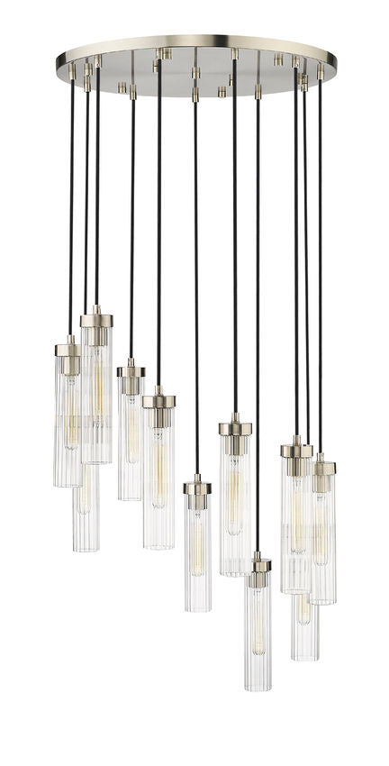 Z-Lite Arden 24" 11-Light Brushed Nickel Steel Clear Glass Shade Chandelier