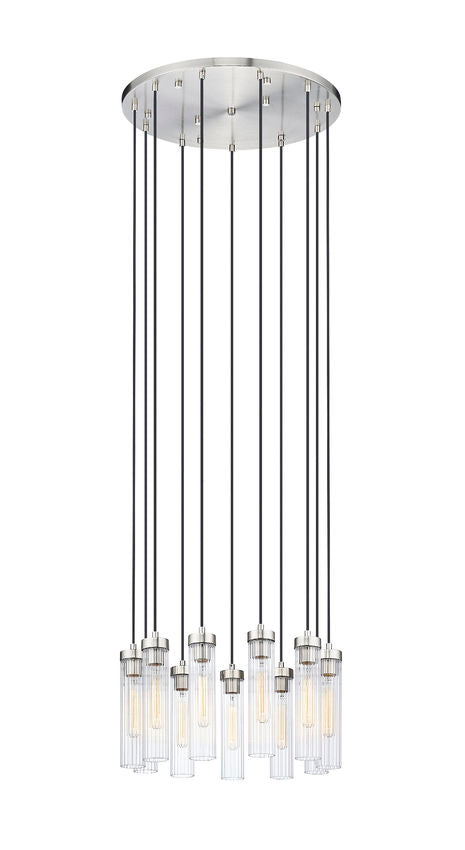 Z-Lite Arden 24" 11-Light Brushed Nickel Steel Clear Glass Shade Chandelier