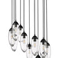 Z-Lite Arden 24" 11-Light Matte Black Clear Glass Shade Chandelier