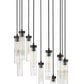 Z-Lite Arden 24" 11-Light Matte Black Steel Clear Glass Shade Chandelier