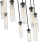 Z-Lite Arden 24" 11-Light Matte Black Steel Clear Glass Shade Chandelier