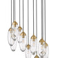 Z-Lite Arden 24" 11-Light Rubbed Brass Clear Glass Shade Chandelier