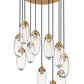 Z-Lite Arden 24" 11-Light Rubbed Brass Clear Glass Shade Chandelier