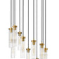 Z-Lite Arden 24" 11-Light Rubbed Brass Steel Clear Glass Shade Chandelier