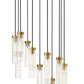 Z-Lite Arden 24" 11-Light Rubbed Brass Steel Clear Glass Shade Chandelier