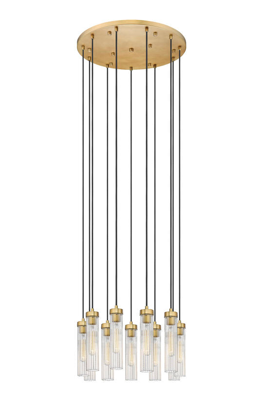 Z-Lite Arden 24" 11-Light Rubbed Brass Steel Clear Glass Shade Chandelier