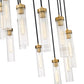 Z-Lite Arden 24" 11-Light Rubbed Brass Steel Clear Glass Shade Chandelier