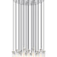 Z-Lite Arden 36" 27-Light Brushed Nickel Steel Clear Glass Shade Chandelier