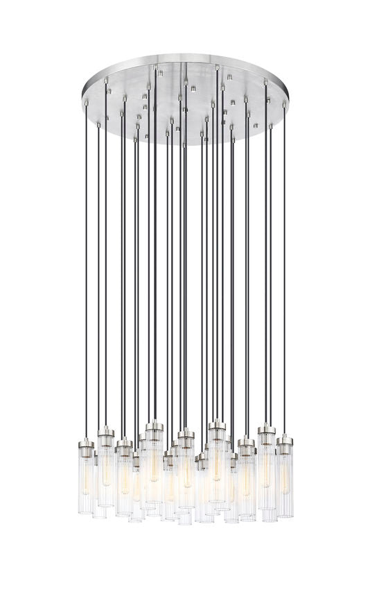 Z-Lite Arden 36" 27-Light Brushed Nickel Steel Clear Glass Shade Chandelier