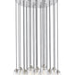 Z-Lite Arden 36" 27-Light Brushed Nickel Steel Clear Glass Shade Chandelier