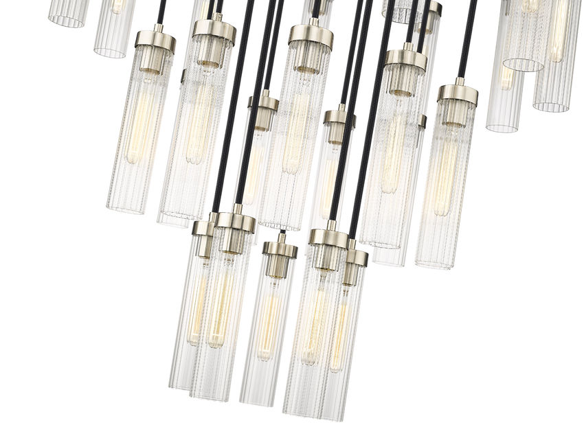 Z-Lite Arden 36" 27-Light Brushed Nickel Steel Clear Glass Shade Chandelier