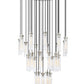 Z-Lite Arden 36" 27-Light Brushed Nickel Steel Clear Glass Shade Chandelier