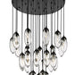 Z-Lite Arden 36" 27-Light Matte Black Steel Clear Glass Shade Chandelier