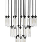 Z-Lite Arden 36" 27-Light Matte Black Steel Clear Glass Shade Chandelier