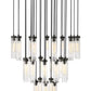 Z-Lite Arden 36" 27-Light Matte Black Steel Clear Glass Shade Chandelier