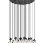 Z-Lite Arden 36" 27-Light Matte Black Steel Clear Glass Shade Chandelier