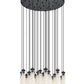 Z-Lite Arden 36" 27-Light Matte Black Steel Clear Glass Shade Chandelier