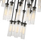 Z-Lite Arden 36" 27-Light Matte Black Steel Clear Glass Shade Chandelier