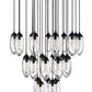 Z-Lite Arden 36" 27-Light Matte Black Steel Clear Glass Shade Chandelier