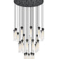 Z-Lite Arden 36" 27-Light Matte Black Steel Clear Glass Shade Chandelier