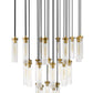 Z-Lite Arden 36" 27-Light Rubbed Brass Steel Clear Glass Shade Chandelier