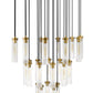 Z-Lite Arden 36" 27-Light Rubbed Brass Steel Clear Glass Shade Chandelier