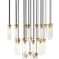 Z-Lite Arden 36" 27-Light Rubbed Brass Steel Clear Glass Shade Chandelier