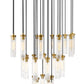 Z-Lite Arden 36" 27-Light Rubbed Brass Steel Clear Glass Shade Chandelier