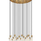 Z-Lite Arden 36" 27-Light Rubbed Brass Steel Clear Glass Shade Chandelier