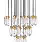 Z-Lite Arden 36" 27-Light Rubbed Brass Steel Clear Glass Shade Chandelier