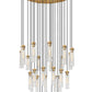 Z-Lite Arden 36" 27-Light Rubbed Brass Steel Clear Glass Shade Chandelier