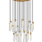 Z-Lite Arden 36" 27-Light Rubbed Brass Steel Clear Glass Shade Chandelier