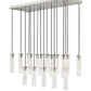 Z-Lite Arden 42" 17-Light Brushed Nickel Steel Clear Glass Shade Linear Chandelier