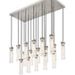 Z-Lite Arden 42" 17-Light Brushed Nickel Steel Clear Glass Shade Linear Chandelier