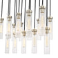 Z-Lite Arden 42" 17-Light Brushed Nickel Steel Clear Glass Shade Linear Chandelier