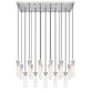 Z-Lite Arden 42" 17-Light Brushed Nickel Steel Clear Glass Shade Linear Chandelier