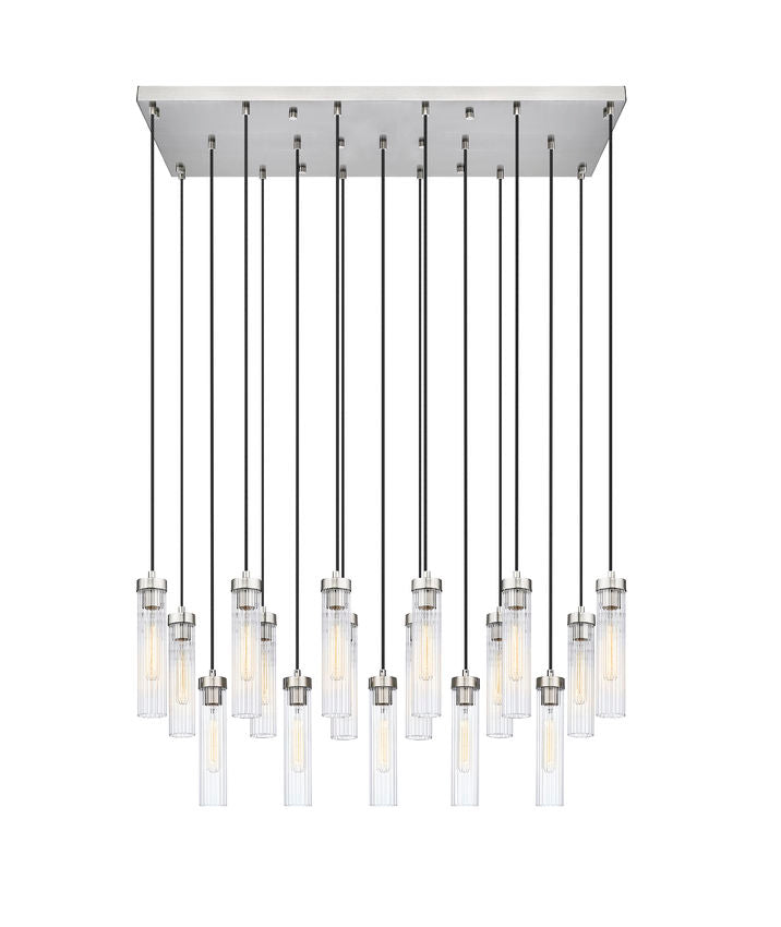 Z-Lite Arden 42" 17-Light Brushed Nickel Steel Clear Glass Shade Linear Chandelier