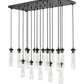 Z-Lite Arden 42" 17-Light Matte Black Steel Clear Glass Shade Linear Chandelier