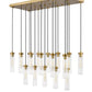 Z-Lite Arden 42" 17-Light Rubbed Brass Steel Clear Glass Shade Linear Chandelier
